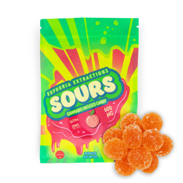 Euphoria Extracts 600mg Sativa Peach Sours by (20mgx30)