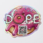 Dope Donut Sticker w QR Code